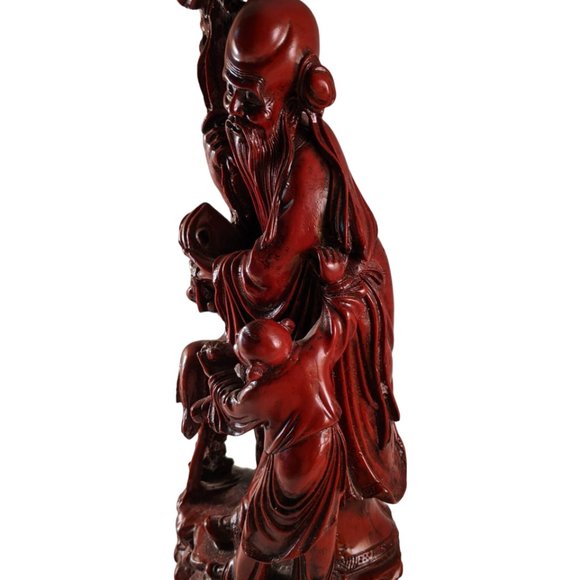 Chinese Shou Lao Shou Xing Large Statue | 11" Tall | - Picture 7 of 8